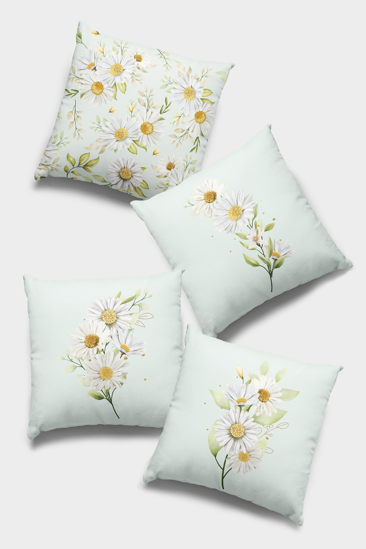 4 Lü Set Kırlent Kılıfı Ve Yastık Kılıfı Takımları