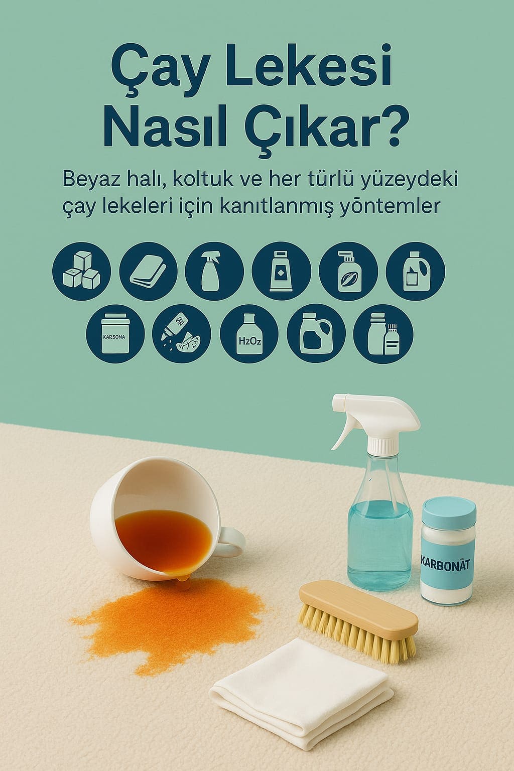 Çay Lekesi Nasıl Çıkar? Beyaz Halı ve Koltuk Temizliği