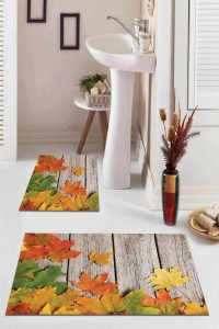 Turuncu Çınar 3D Üç Boyutlu Banyo Klozet Paspas Seti BS025 Turuncu Çınar 3D Üç Boyutlu Banyo Klozet Paspas Seti BS025