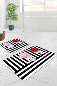 Siyah Yüzler Banyo Halısı Klozet Takımı Paspas Seti BS206 Siyah Yüzler Banyo Halısı Klozet Takımı Paspas Seti BS206