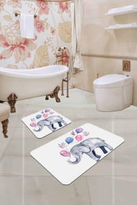 Ekru Filli Banyo Halısı Klozet Takımı 2'li Paspas Seti BS225 Ekru Filli Banyo Halısı Klozet Takımı 2'li Paspas Seti BS225