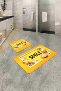Sarı Smiley Banyo Halısı Klozet Takımı Paspas Seti BS300 Sarı Smiley Banyo Halısı Klozet Takımı Paspas Seti BS300