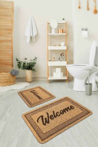 Bej Home Sweet Banyo Halısı Klozet Takımı Paspas Seti BS319 Bej Home Sweet Banyo Halısı Klozet Takımı Paspas Seti BS319