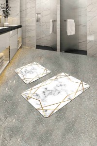 Gold Prizma Banyo Halısı Klozet Takımı Paspas Seti BS323 Gold Prizma Banyo Halısı Klozet Takımı Paspas Seti BS323