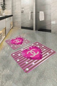 Renkli Kaktüs Desenli Banyo Halısı Klozet Paspas Seti BS351 Renkli Kaktüs Desenli Banyo Halısı Klozet Paspas Seti BS351