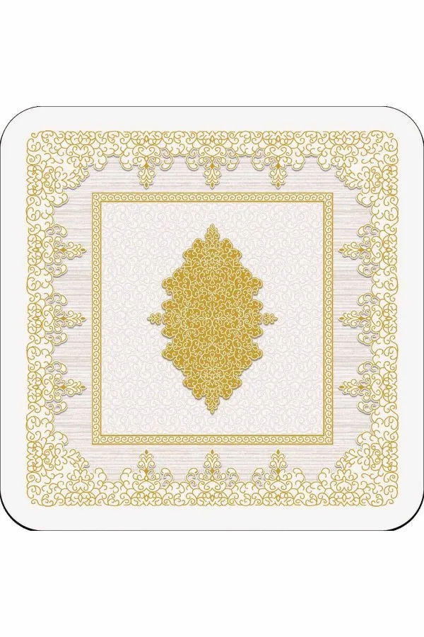 Gold Modern Klasik Banyo Halısı Klozet Paspas Seti BS282