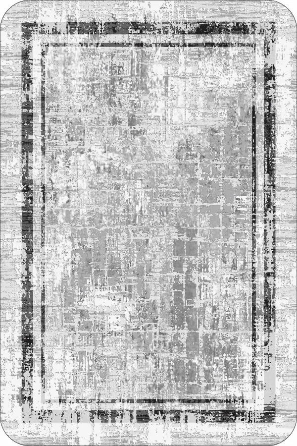 120X120 Yuvarlak Paspas Gri Modern Klasik Banyo Halısı Klozet 2'li Paspas Seti BS286