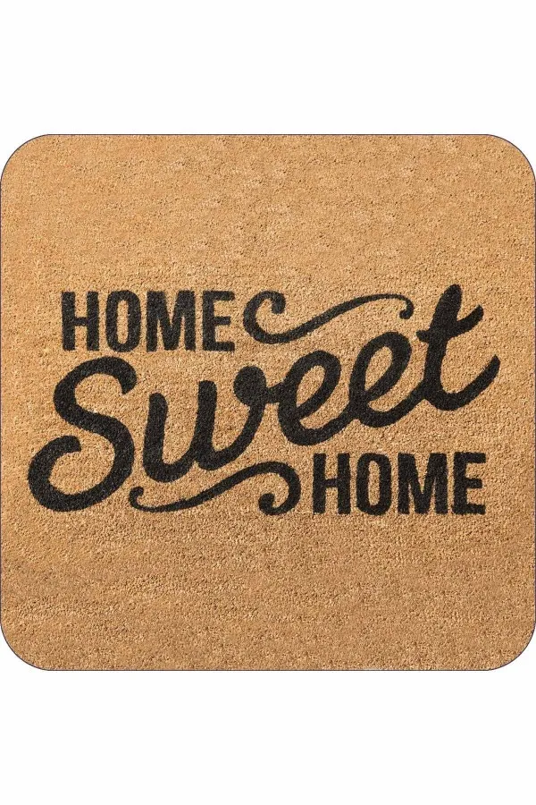 En Yeni Banyo Paspasları Bej Home Sweet Home Banyo Halısı Klozet Paspas Seti BS315