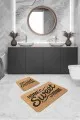 En Yeni Banyo Paspasları Bej Home Sweet Home Banyo Halısı Klozet Paspas Seti BS315