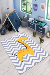 Sarı Kaymaz Tabanlı Sevimli Hayvanlar Bebek Halısı AR1005 Sarı Kaymaz Tabanlı Sevimli Hayvanlar Bebek Halısı AR1005