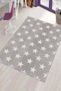 Gri Kaymaz Tabanlı Yıkanabilir Yıldızlı Bebek Halısı KD078 Gri Kaymaz Tabanlı Yıkanabilir Yıldızlı Bebek Halısı KD078