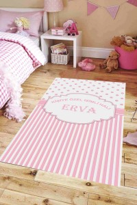 Pembe Yıkanabilir Kaymaz Taban Bebek Halısı İsimli Halı KD09 Pembe Yıkanabilir Kaymaz Taban Bebek Halısı İsimli Halı KD09