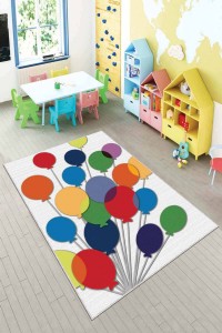 Çok Renkli Kaymaz Tabanlı Yıkanır Balonlu Bebek Halısı KD39 Çok Renkli Kaymaz Tabanlı Yıkanır Balonlu Bebek Halısı KD39