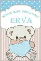 Erkek Bebek Halısı Modelleri Mavi Kaymaz Tabanlı Bebek Halısı Ayıcıklı İsimli Halı KD02