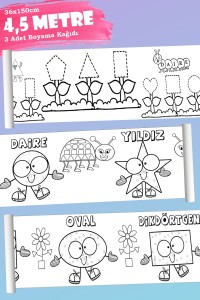 Geometrik Temalı Eğitici Aktivite Boyama Kağıdı 4,5 Metre Geometrik Temalı Eğitici Aktivite Boyama Kağıdı 4,5 Metre
