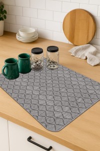 Gri Düz Microfiber Bulaşık Kurutma Kurulama Matı MM001 Gri Düz Microfiber Bulaşık Kurutma Kurulama Matı MM001