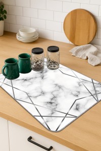 Beyaz Prizma Microfiber Bulaşık Kurutma Kurulama Matı MM011 Beyaz Prizma Microfiber Bulaşık Kurutma Kurulama Matı MM011