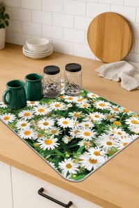 Yeşil Çiçekli Microfiber Bulaşık Kurutma Kurulama Matı MM016 Yeşil Çiçekli Microfiber Bulaşık Kurutma Kurulama Matı MM016