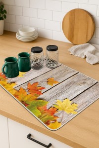 3D Çınar Turuncu Microfiber Bulaşık Kurutma Matı MM028 3D Çınar Turuncu Microfiber Bulaşık Kurutma Matı MM028