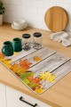 Turuncu 3D Çınar Bulaşıklık Kurutma Matı 3D Çınar Turuncu Microfiber Bulaşık Kurutma Matı MM028