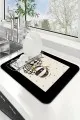 Bal Kabağı Temalı Krem Mutfak Bulaşık Matı Krem Bal Kabağı Temalı Microfiber Bulaşık Kurutma Matı MM020