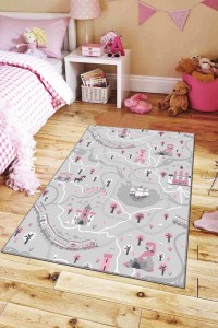 Gri Kaymaz Tabanlı Yıkanan Oyun Halısı Çocuk Halısı AR049 Gri Kaymaz Tabanlı Yıkanan Oyun Halısı Çocuk Halısı AR049