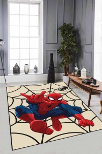 Kırmızı Kaymaz Tabanlı Örümcek Adam Çocuk Halısı AR1141 Kırmızı Kaymaz Tabanlı Örümcek Adam Çocuk Halısı AR1141