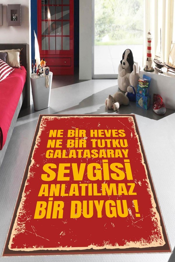 Sarı Kırmızı Kaymaz Taban Galatasaray Taraftar Halısı AR1155