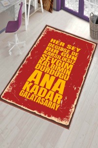 Sarı Ve Kırmızı Kaymaz Taban Yıkanan Taraftar Halısı AR1156