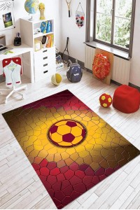 Sarı Ve Kırmızı Kaymaz Taban Yıkanabilen Taraftar Halısı AR139 Sarı Ve Kırmızı Kaymaz Taban Yıkanabilen Taraftar Halısı AR139