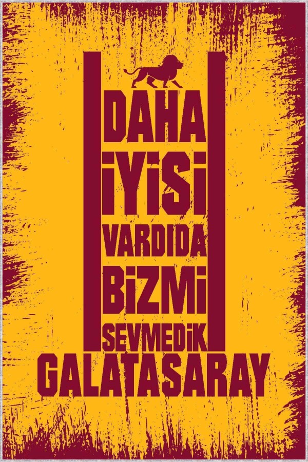 Sarı Kırmızı Kaymaz Taban Galatasaray Taraftar Halısı AR187