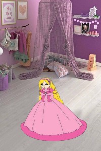 Pembe Kaymaz Taban Prensesli Lazer Kesim Çocuk Halısı KD091 Pembe Kaymaz Taban Prensesli Lazer Kesim Çocuk Halısı KD091