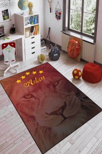 Sarı Ve Kırmızı Kaymaz Tabanlı Yıkanır Taraftar Halısı KD105 Sarı Ve Kırmızı Kaymaz Tabanlı Yıkanır Taraftar Halısı KD105