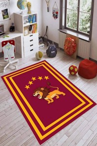 Sarı Ve Kırmızı Kaymaz Makinede Yıkanır Taraftar Halısı KD106 Sarı Ve Kırmızı Kaymaz Makinede Yıkanır Taraftar Halısı KD106