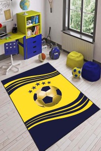 Sarı Lacivert Kaymaz Tabanlı 5 Yıldızlı Tarftar Halısı VH056 Sarı Lacivert Kaymaz Tabanlı 5 Yıldızlı Tarftar Halısı VH056