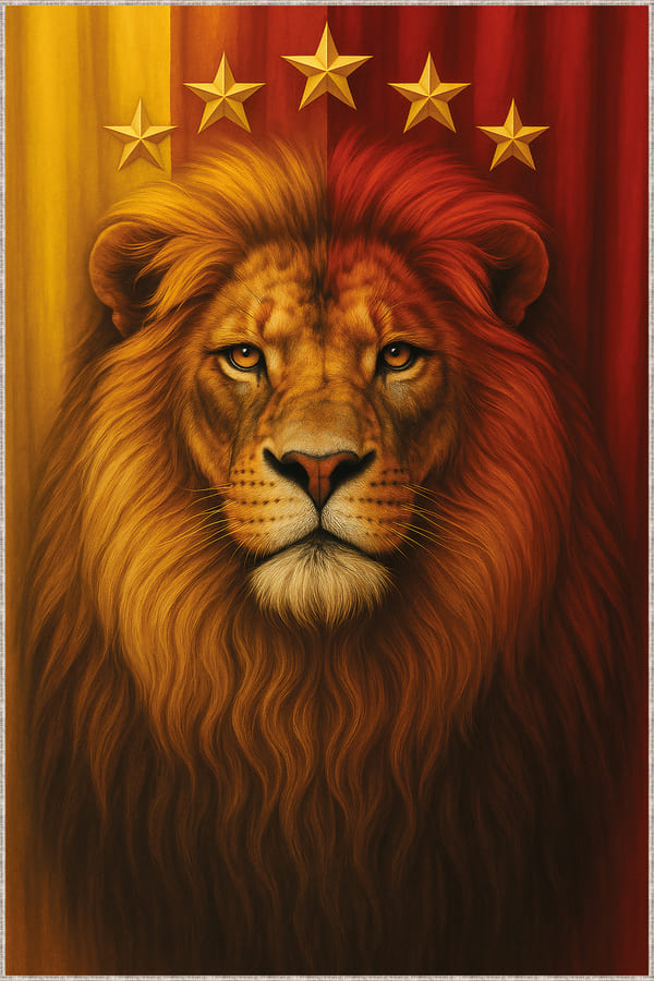 Galatasaray Halı Modelleri Sarı Aslan 5 Yıldız Taraftar Halısı VH142