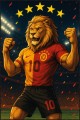 Gs Halısı Sarı Şampiyon Aslan 5 Yıldız Taraftar Halısı VH143