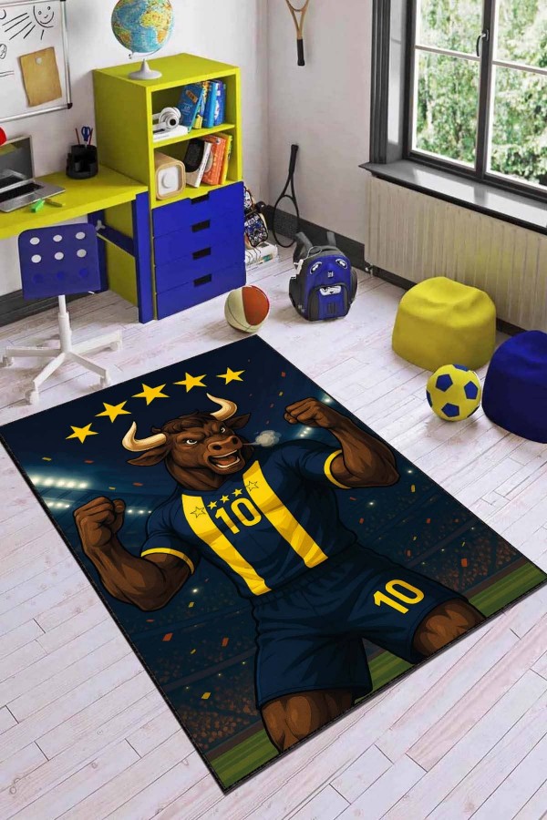 Sarı Lacivert Kaymaz Kadıköy 10 Numara Taraftar Halısı VH146