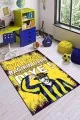 Fenerbahçe Desenli Halı Sarı Lacivert Kaymaz Taban Fenerbahçe Taraftar Halısı AR188