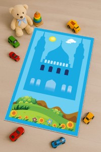Mavi Cami Temalı Erkek Çocuk Seccadesi CS04 Mavi Cami Temalı Erkek Çocuk Seccadesi CS04
