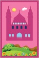 Çocuk Seccade Fiyatları Pembe Cami Temalı Kız Çocuk Seccadesi CS05