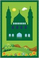 İsme Özel Çocuk Seccadesi Yeşil Cami Temalı Unisex Çocuk Seccadesi CS06