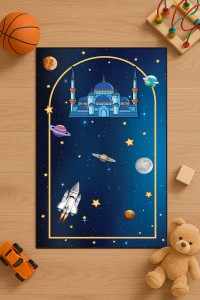 Lacivert Uzay Temalı Unisex Çocuk Seccadesi CS09 Lacivert Uzay Temalı Unisex Çocuk Seccadesi CS09