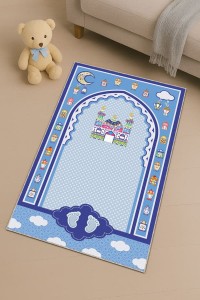 Mavi Cami Temalı Erkek Çocuk Seccadesi CS16 Mavi Cami Temalı Erkek Çocuk Seccadesi CS16