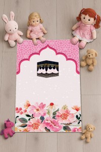 Pembe Kabe Temalı Kız Çocuk Seccadesi CS17 Pembe Kabe Temalı Kız Çocuk Seccadesi CS17
