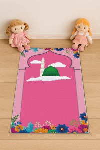 Fuşya Cami Temalı Kız Çocuk Seccadesi CS18 Fuşya Cami Temalı Kız Çocuk Seccadesi CS18