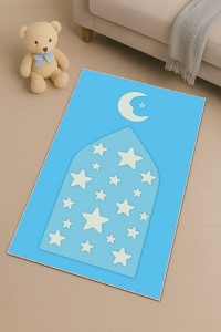Mavi Hilal Yıldız Unisex Çocuk Seccadesi CS21 Mavi Hilal Yıldız Unisex Çocuk Seccadesi CS21