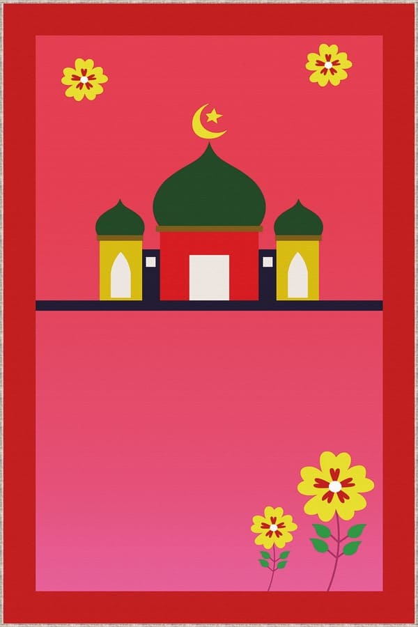 Kırmızı Cami Temalı Kız Çocuk Seccadesi CS23