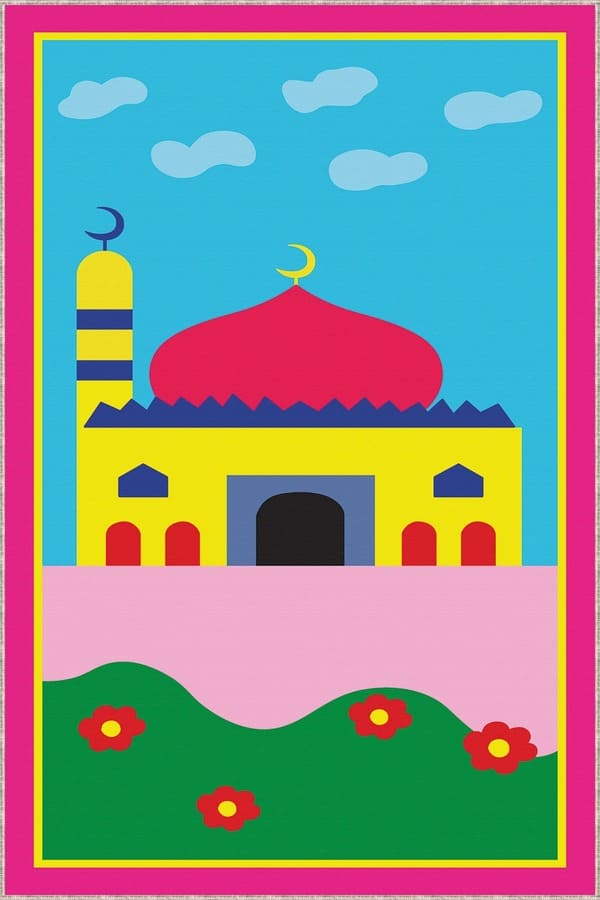 Keçe Çocuk Seccade Çok Renkli Cami Temalı Unisex Çocuk Seccadesi CS25