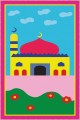 Keçe Çocuk Seccade Çok Renkli Cami Temalı Unisex Çocuk Seccadesi CS25